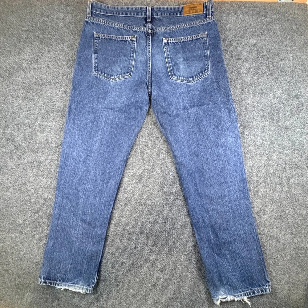 Tommy Hilfiger Jeans Mens 37X31 Blue Denim Classic Straight‎ Leg Mid Rise Cotton